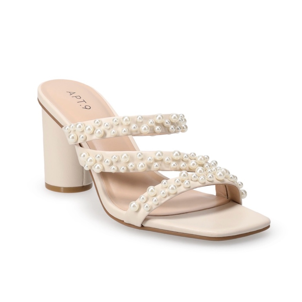 NEW NIB Apt 9 Women’s Pearl Dress Sandals, Size 6.5 (Women’s US)